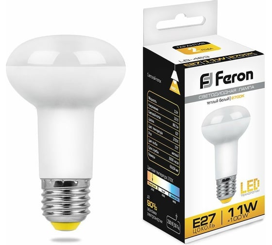 Изображение товара Светодиодная лампа FERON 11W 230V E27, 2700K, LB-463 25510