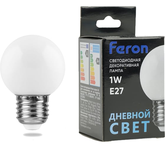 Изображение товара Светодиодная лампа FERON 1W 230V E27 6400K, LB-37 25115