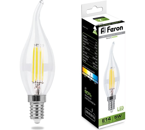 Изображение товара Светодиодная лампа FERON 5W 230V E14 4000K, LB-59 25576