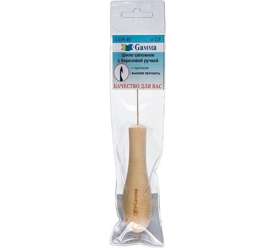 Изображение товара Сапожное шило Gamma CON-03 с крючком, с березовой ручкой, 1 шт, в чехле, d 2,0 12822 554969