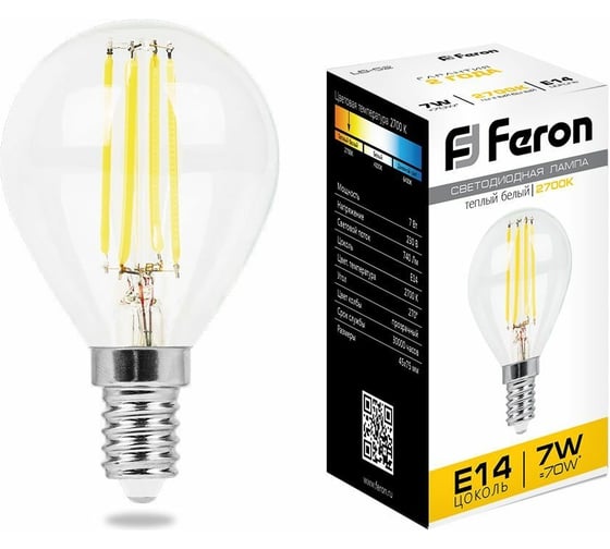 Изображение товара Светодиодная лампа FERON 7W 230V E14 2700K, LB-52 25874