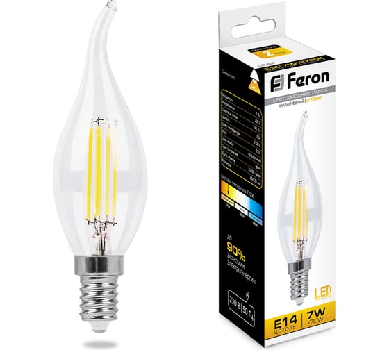 Изображение товара Светодиодная лампа FERON 7W 230V E14 2700K, LB-67 25727