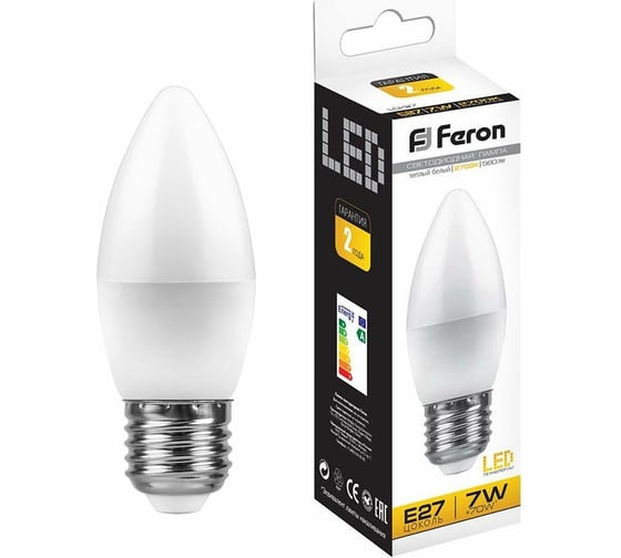 Изображение товара Светодиодная лампа FERON 7W 230V E27 2700K, LB-97 25758