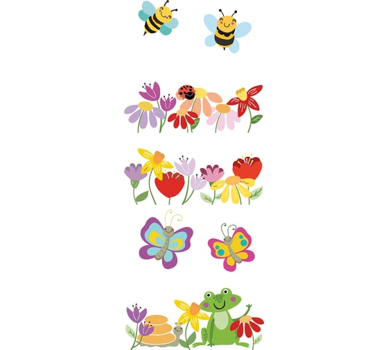 Изображение товара Комплект Нефрит-Керамика Kids Flora белый, сортовые, 400x1000x8 мм, вариант №0, 1 шт. 06-01-1-52-05-01-3028-0