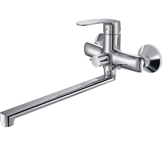 Изображение товара Смеситель для ванны Haiba с длинным изливом и переключателем в корпусе, хром HB22183