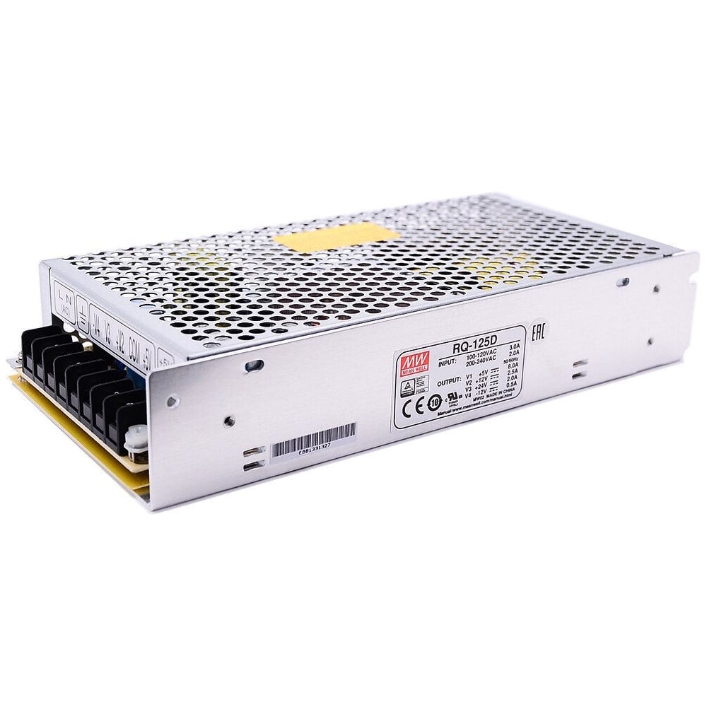Изображение товара Источник питания Mean Well AC/DC RQ-125D 4.75-5.5 В, 0.124 кВт, четырехфазный