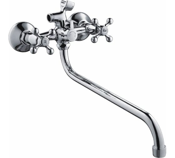 Изображение товара Смеситель для ванны Haiba с длинным изливом и переключателем в корпусе, хром HB2208-2