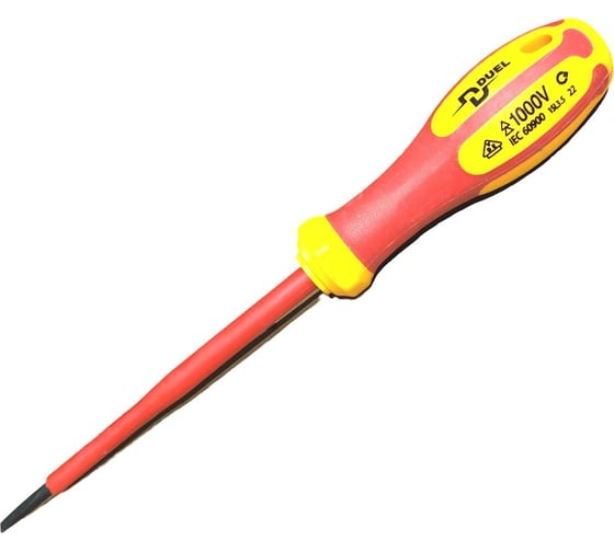 Изображение товара Диэлектрическая отвёртка DUEL 1000V прямой шлиц Sl3.5 DE01-035-100