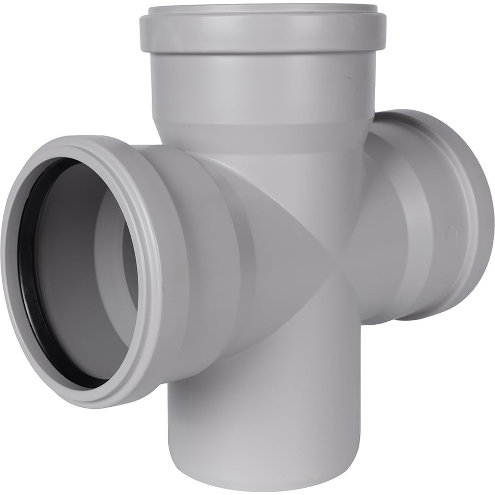 Изображение товара Крестовина одноплоскостная канализационная бесшумная 110x110x110/87,5 мм STOUT