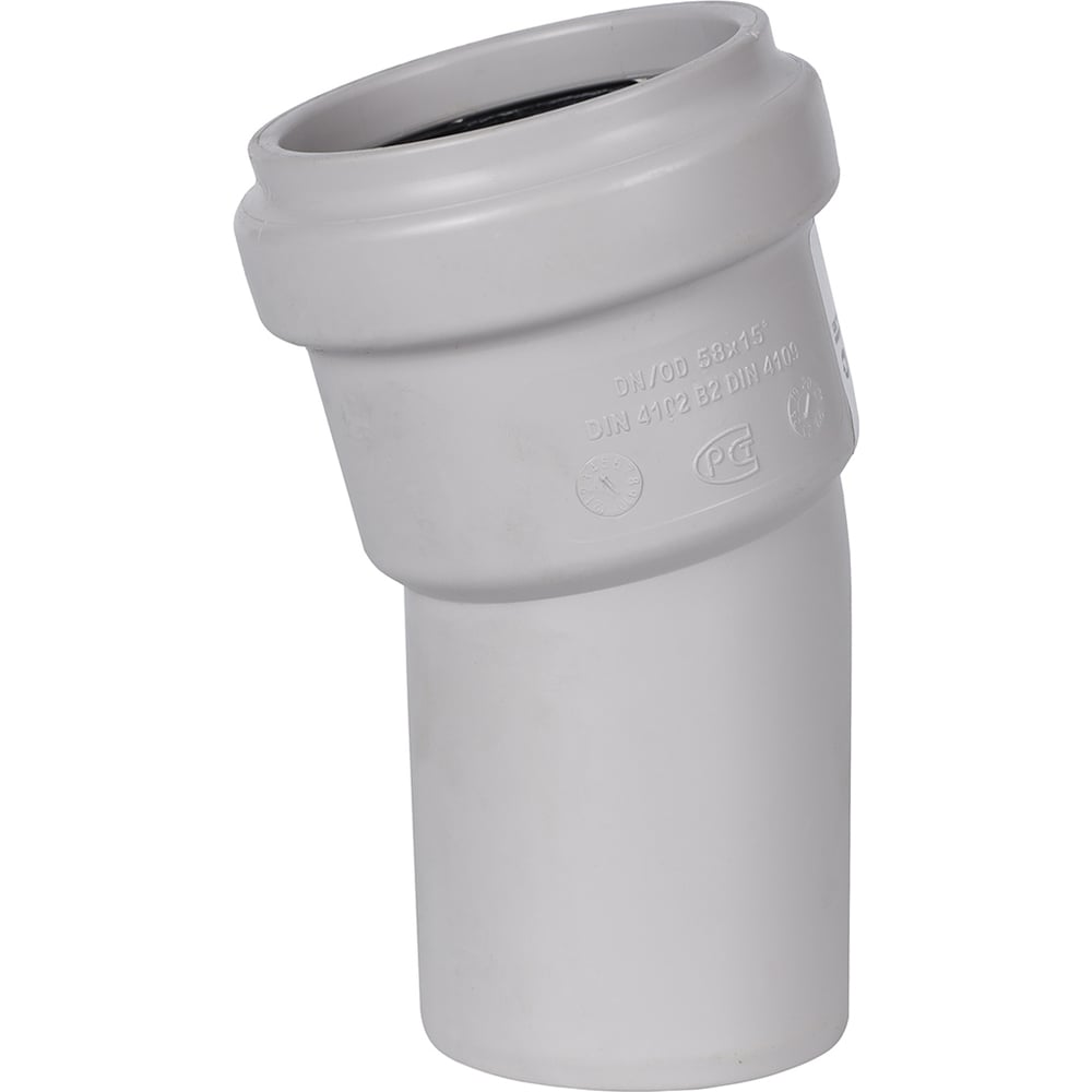 Изображение товара Отвод канализационный бесшумный D 58x15 от STOUT для внутренней канализации