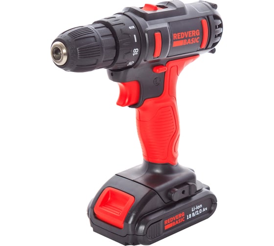 Изображение товара Аккумуляторный шуруповерт REDVERG Basic SD18LE/1-2 6680821