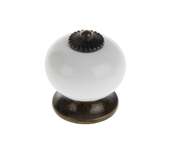 Изображение товара Ручка кнопка ТУНДРА DOME Ceramics 003, керамическая, белая 3282679