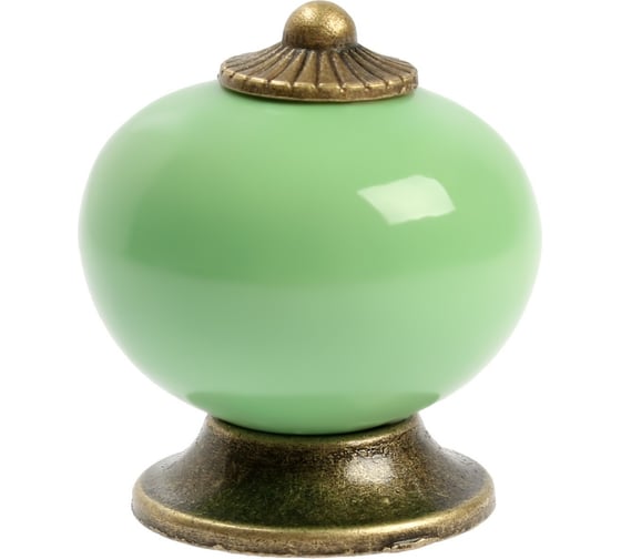 Изображение товара Ручка кнопка ТУНДРА DOME Ceramics 003, керамическая, зеленая 9448231