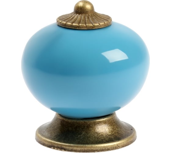 Изображение товара Ручка кнопка ТУНДРА DOME Ceramics 003, керамическая, синяя 9448232