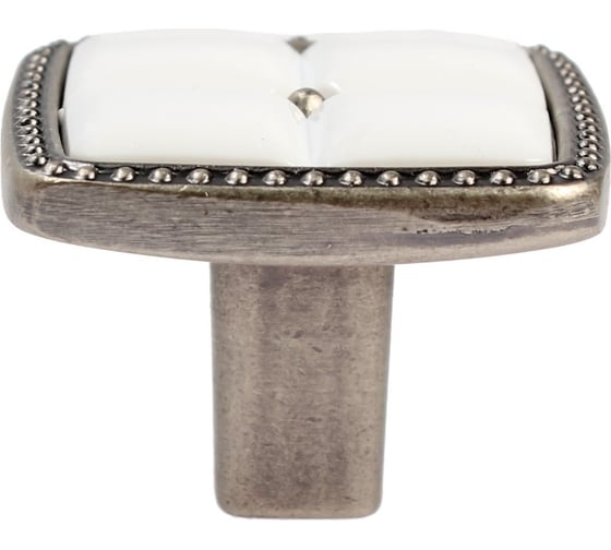 Изображение товара Ручка кнопка ТУНДРА ELEGANT, керамическая, цвет старинное серебро 9448235