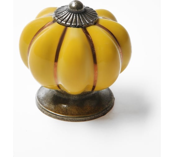 Изображение товара Ручка кнопка ТУНДРА PEONY Ceramics 001, керамическая, желтая 2768101