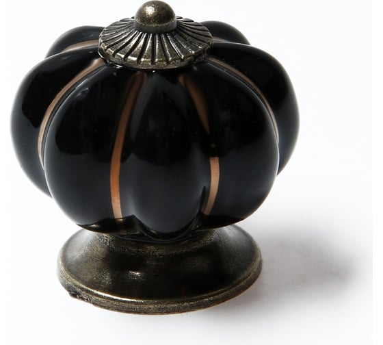 Изображение товара Ручка кнопка ТУНДРА PEONY Ceramics 001, керамическая, черная 2768098