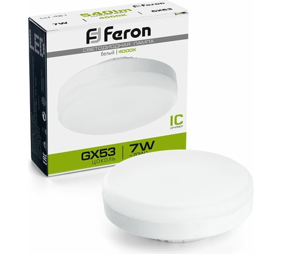 Изображение товара Светодиодная лампа FERON 7W 230V GX53 4000K, LB-451 25828
