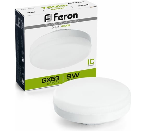 Изображение товара Светодиодная лампа FERON 9W 230V GX53 4000K, LB-452 25829