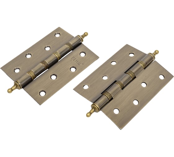 Изображение товара Стальная петля Ренц 100х75х2.5, 4 подшипника, декоративный колпачок, бронза, 2 шт. 	IN100-4BB CH AB (2шт)