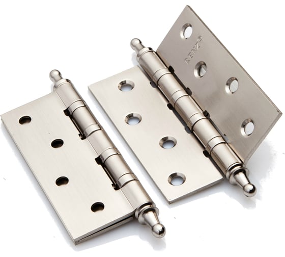 Изображение товара Стальная петля Ренц 100х75х2.5, 4 подшипника, декоративный колпачок, никель матовый, 2 шт. IN100-4BB CH SN (2шт)