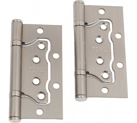 Изображение товара Стальная петля без врезки Ренц 100х75х2.5 мм, 2 подшипника, б/колп., никель матовый, 2 шт. IN100-2BB FH SN безВР (2шт)