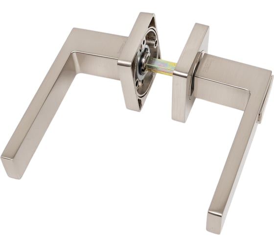 Изображение товара Дверная ручка на квадратной розетке Ренц Катания, никель матовый/никель блестящий INDH 301-02 SN/NP