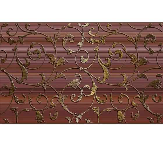 Изображение товара Декоративная вставка Нефрит-Керамика Арабески коричневый, сортовые, 400x250x8 мм, вариант №0, 1 шт. 04-01-1-09-03-15-185-0