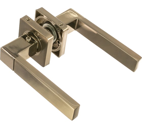 Изображение товара Дверная ручка на квадратной розетке Ренц Милан, никель матовый/никель блестящий INDH 51-02 SN/NP