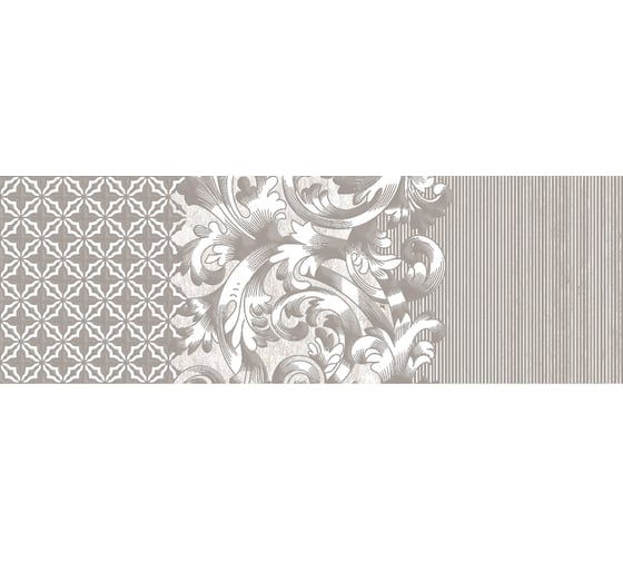 Изображение товара Декоративная вставка Нефрит-Керамика Брендл серый, сортовые, 600x200x9 мм, вариант №2, 1 шт. 04-01-1-17-03-06-2011-2