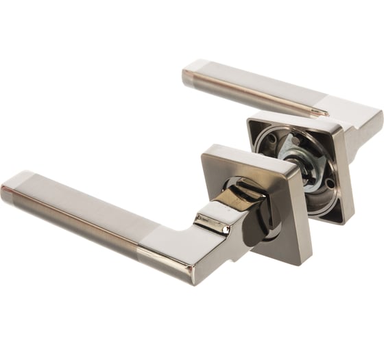 Изображение товара Дверная ручка на квадратной розетке Ренц Рим, никель матовый/никель блестящий INDH 53-02 SN/NP