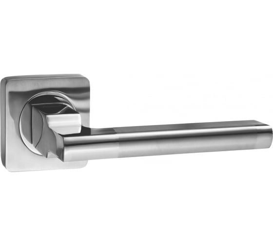 Изображение товара Дверная ручка на квадратной розетке Ренц Рим, хром матовый/хром блестящий INDH 53-02 SC/CP