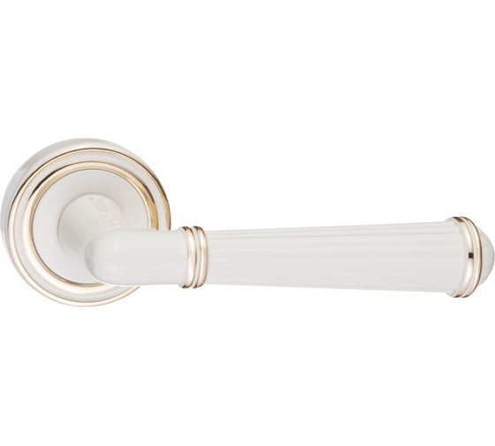 Изображение товара Ручка дверная Ренц "Новара" белый/латунь блестящая INDH 625-16 W/GP