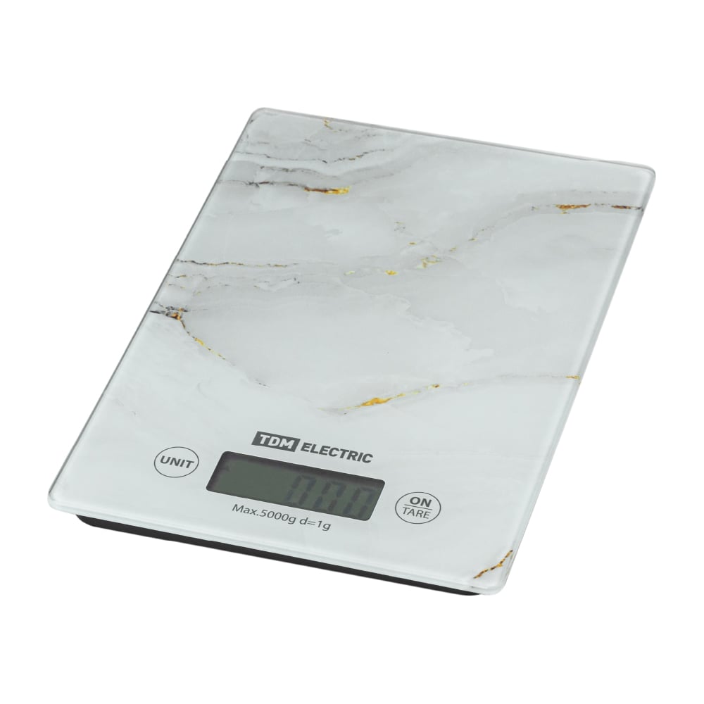 Изображение товара Электронные кухонные весы TDM ELECTRIC мрамор, стекло, 5 кг, SQ4025-0004