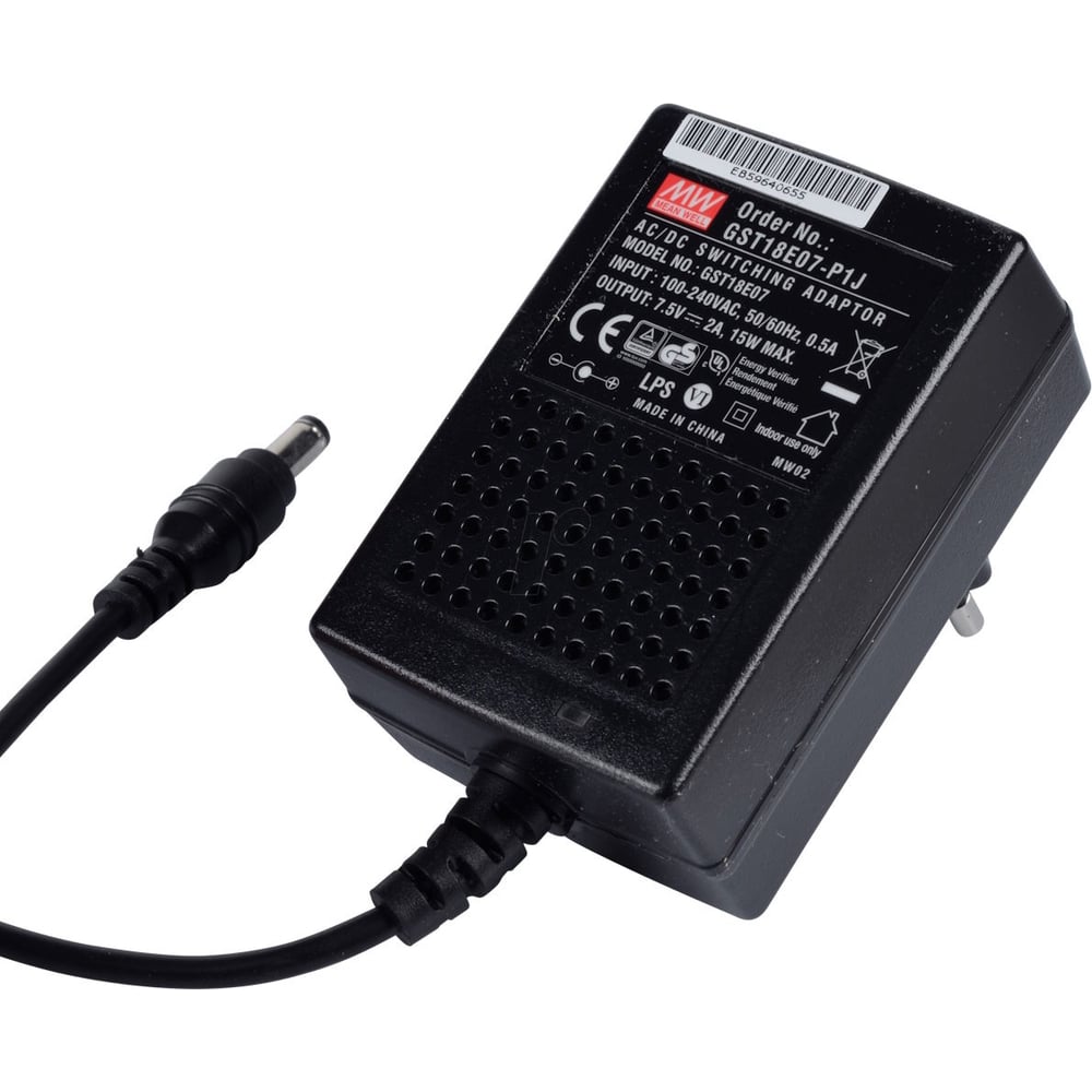 Изображение товара Адаптер настенный (источник питания) Mean Well AC/DC GST18E07-P1J Т02292620