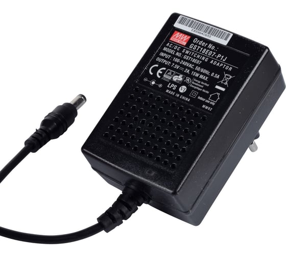 Изображение товара Адаптер настенный (источник питания) Mean Well AC/DC GST18E07-P1J Т02292620