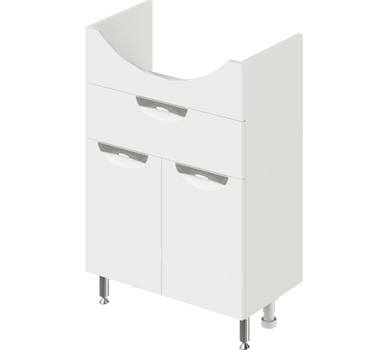 Изображение товара Тумба под раковину IKA адель 60 напольная 558x316x820 с ящиком белый глянец 4657773608610