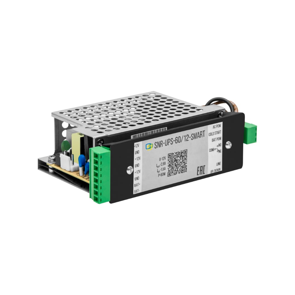 Изображение товара Источник бесперебойного питания SNR RPS 12В 60Вт с мониторингом и холодным стартом