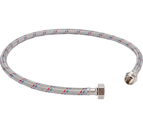 Изображение товара Подводка гибкая для воды ELKA с оплеткой из нержавеющей стали 1/2" х 80 см в/н ИС.100926