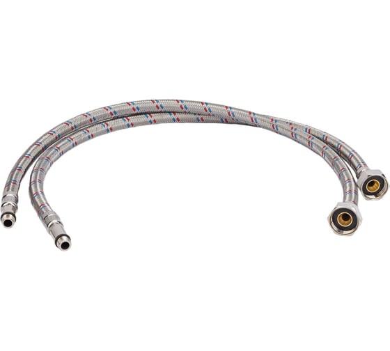 Изображение товара Гибкая подводка для смесителя, (оплетка нерж.сталь)1/2", вр/нр м10, 60см (пара) ELKA 694687891806 EL.LK.103.31.0060