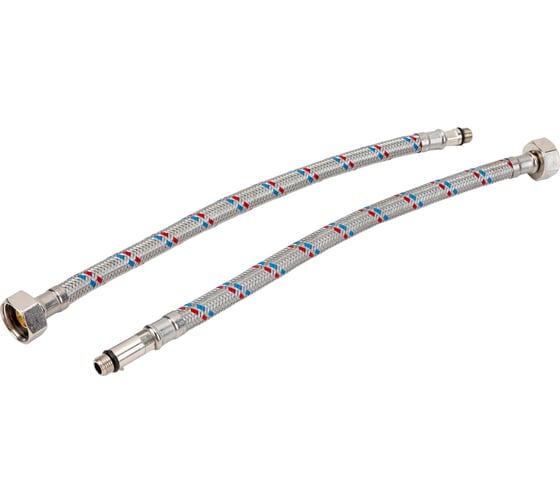 Изображение товара Гибкая подводка для смесителей ELKA оплетка нерж. сталь 1/2"вр/нр м10, 30 см (пара) 694687891802