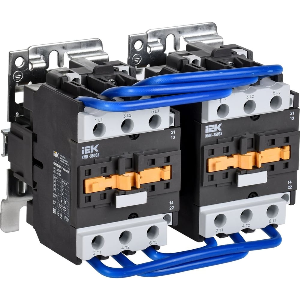Изображение товара Контактор IEK кми-35032 реверс 50а 230в/ас3 2но;2нз KKM33-050-230-22-1