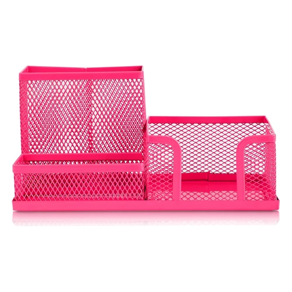 Изображение товара Подставка для письменных принадлежностей DELI, 3 отделения, 80x80x90 мм, ассорти, металл, сетка E9154