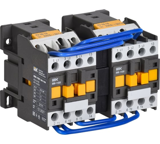 Изображение товара Контактор IEK кми-11830 реверс 18а 230в/ас3 2но KKM13-018-230-20-1
