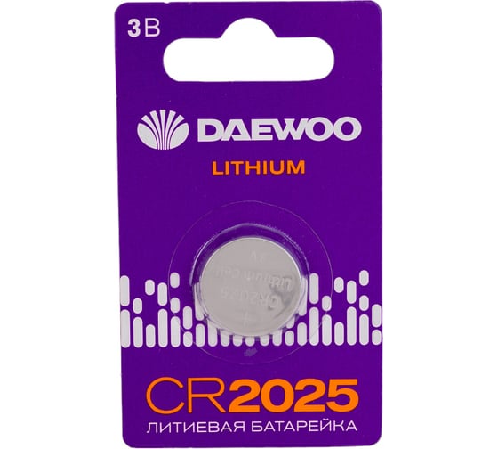 Изображение товара Батарейка Литиевый элемент питания DAEWOO CR2025 3В BL-1 5034143