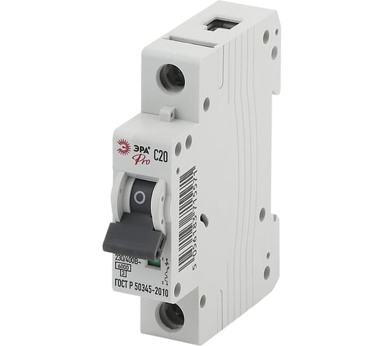 Изображение товара Автоматический выключатель ЭРА NO-901-51 ВА47-63 1P 20А кривая C Б0031823