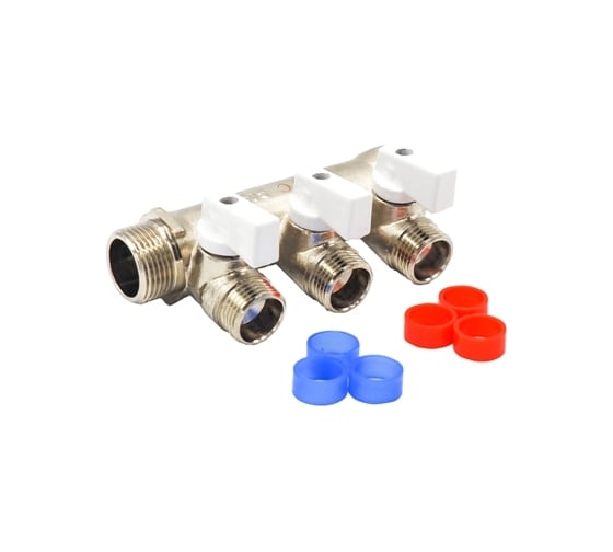 Изображение товара Коллектор Rvc 3/4 гш-1/2 ш, с кранами 4 выхода (под ЕК 16x1/2 ) 01411