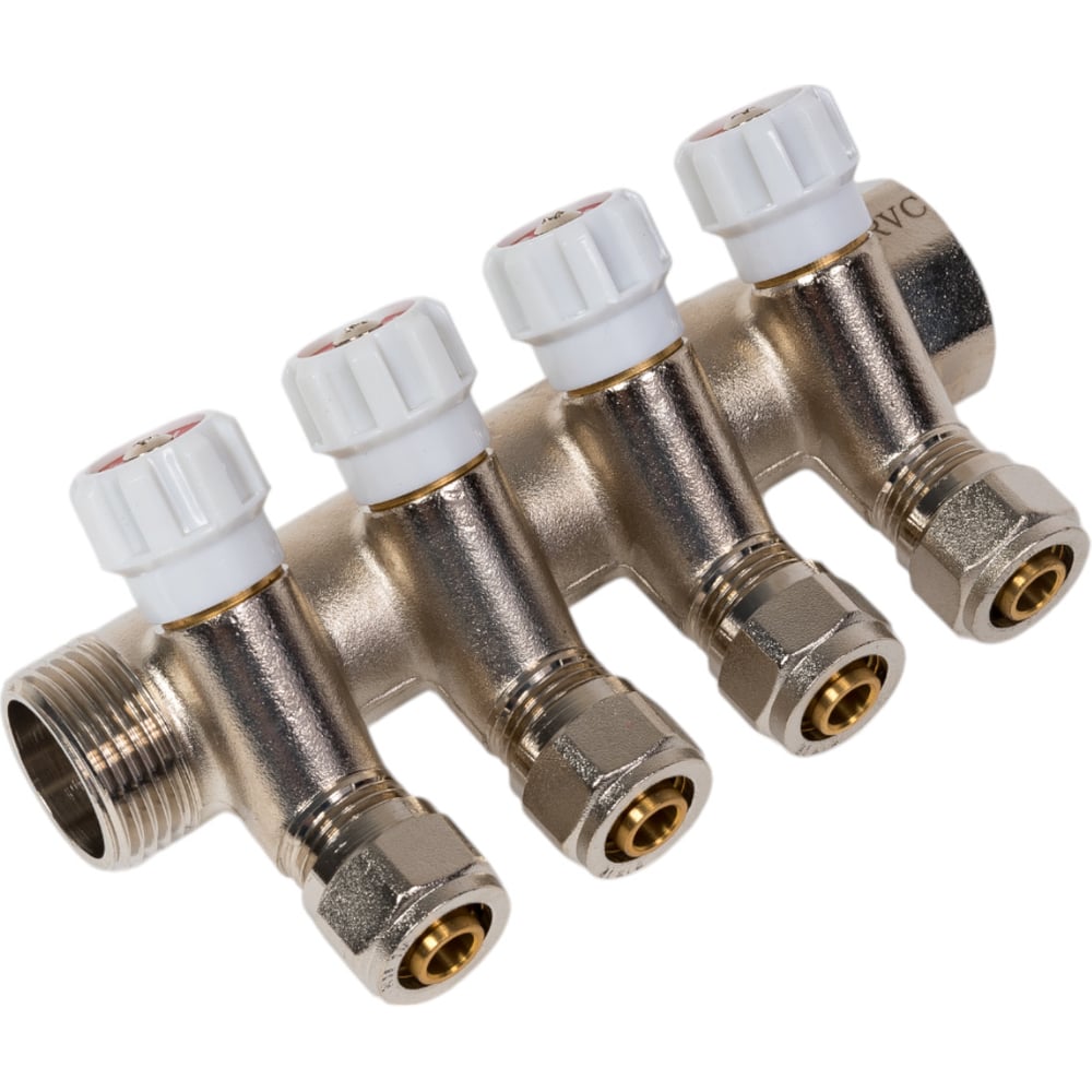 Изображение товара Коллектор Rvc 1 гш-1/2 ш 4 выхода регулированный из латуни