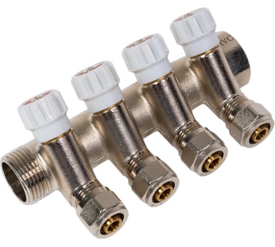 Изображение товара Коллектор Rvc 1 гш-1/2 ш, регулируемый 4 выхода (под ЕК 16x1/2 ) 10878