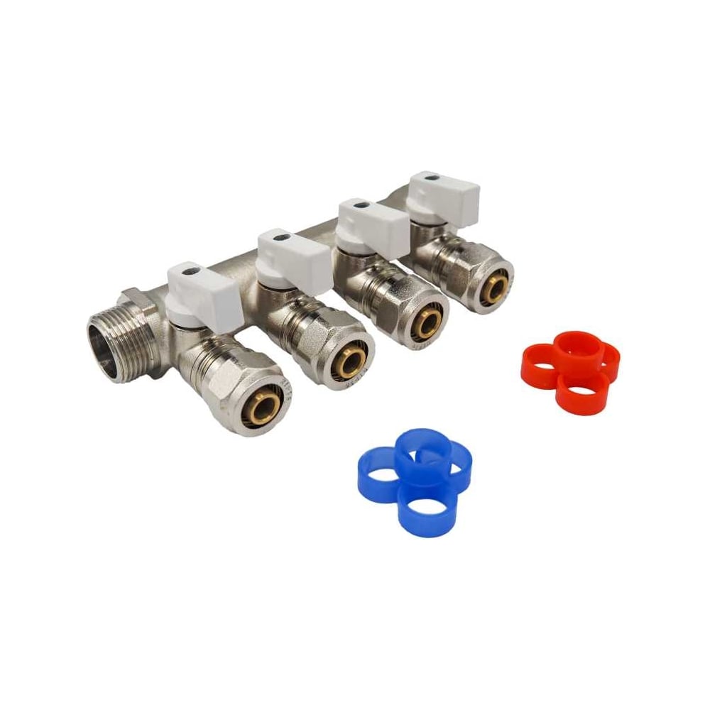 Изображение товара Распределительный коллектор Rvc 3/4 гш-1/2 ш 4 выхода латунь В комплекте ЕК 16x1/2